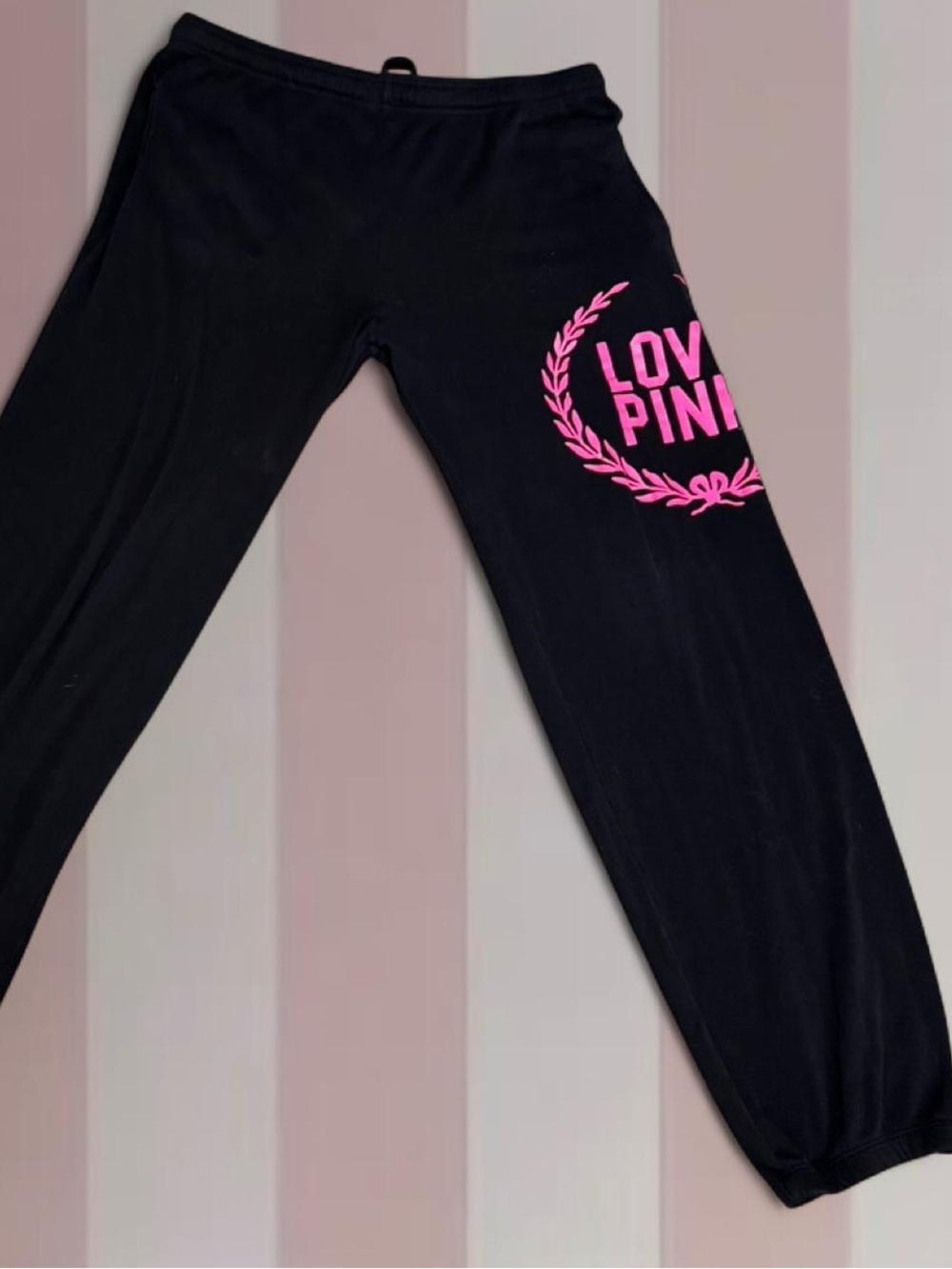 PINK Victoria’s Secret Vintage Y2K Black/Pink Logo Sweatpants